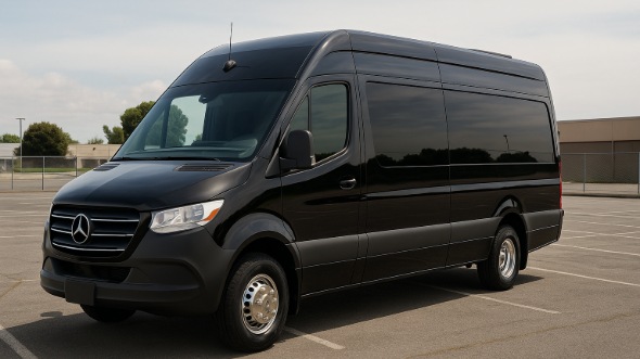 Exterior of Charter Bus Company Racine's 14 Passenger Sprinter Limousine in Racine