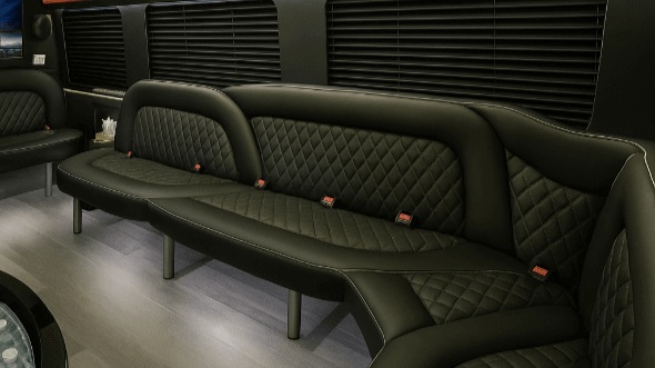 Interior of Charter Bus Company Janesville's 15 Passenger Party Bus in Janesville