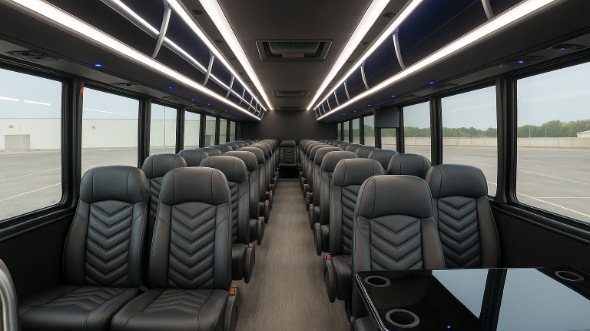 Interior of Charter Bus Company Milwaukee's 25 Passenger Mini Bus in Milwaukee