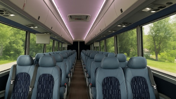 Interior of Charter Bus Company Milwaukee's 30 Passenger Minibus in Milwaukee