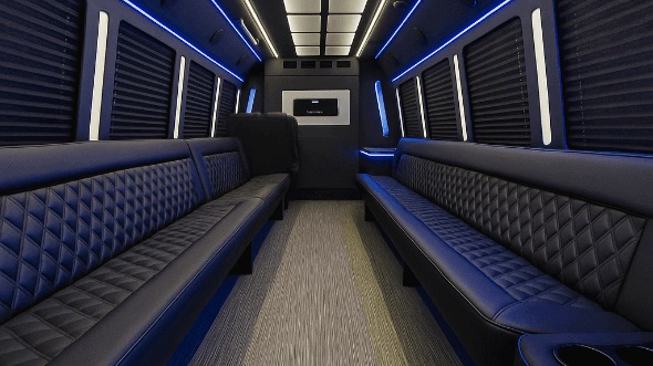 Interior of Milwaukee Party Bus Company's 30 Passenger Party Bus in Milwaukee