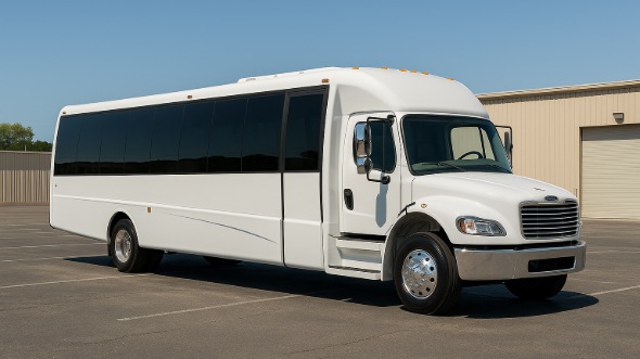 Exterior of Charter Bus Company Oshkosh's 30 Passenger Party Bus in Oshkosh