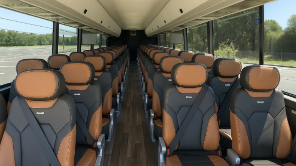 Interior of Charter Bus Company Milwaukee's 40 Passenger Charter Bus in Milwaukee