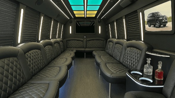 Interior of Charter Bus Company Gary's 40 Passenger Party Bus in Gary