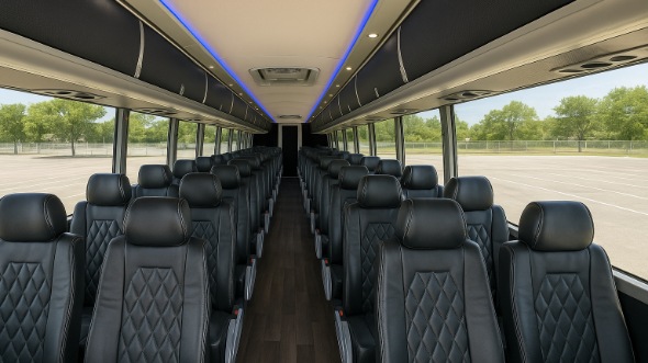 Interior of Charter Bus Company Milwaukee's 44 Passenger Charter Bus in Milwaukee