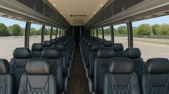 Interior of Charter Bus Company Milwaukee's 45 Passenger Charter Bus in Milwaukee