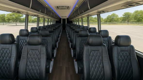 Interior of Charter Bus Company Milwaukee's 47 Passenger Charter Bus in Milwaukee