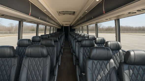 Interior of Charter Bus Company Milwaukee's 54 Passenger Charter Bus in Milwaukee